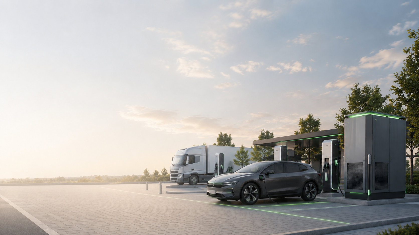Hub de încărcare ultra-rapidă DC de 300 kW și peste, pentru autoturisme, flote și vehicule grele