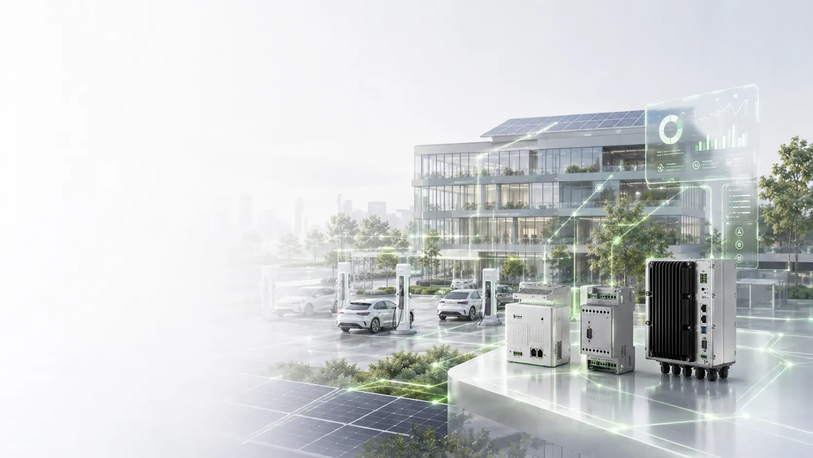 Ecosistem de energie inteligentă pentru clădiri, infrastructură EV și managementul consumului