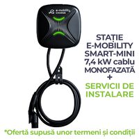 Pachet Stație monofazată E-MOBILITY SMART MINI AC 7,4 kW cablu + Servicii Instalare