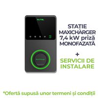 Pachet Stație monofazată MAXICHARGER WALLBOX AC 7,4 kW - priză + Servicii Instalare